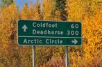 Chegada ao Círculo Polar. Nosso destino era Coldfoot, ainda 60 milhas ao norte! (Dalton Highway - Alaska)
